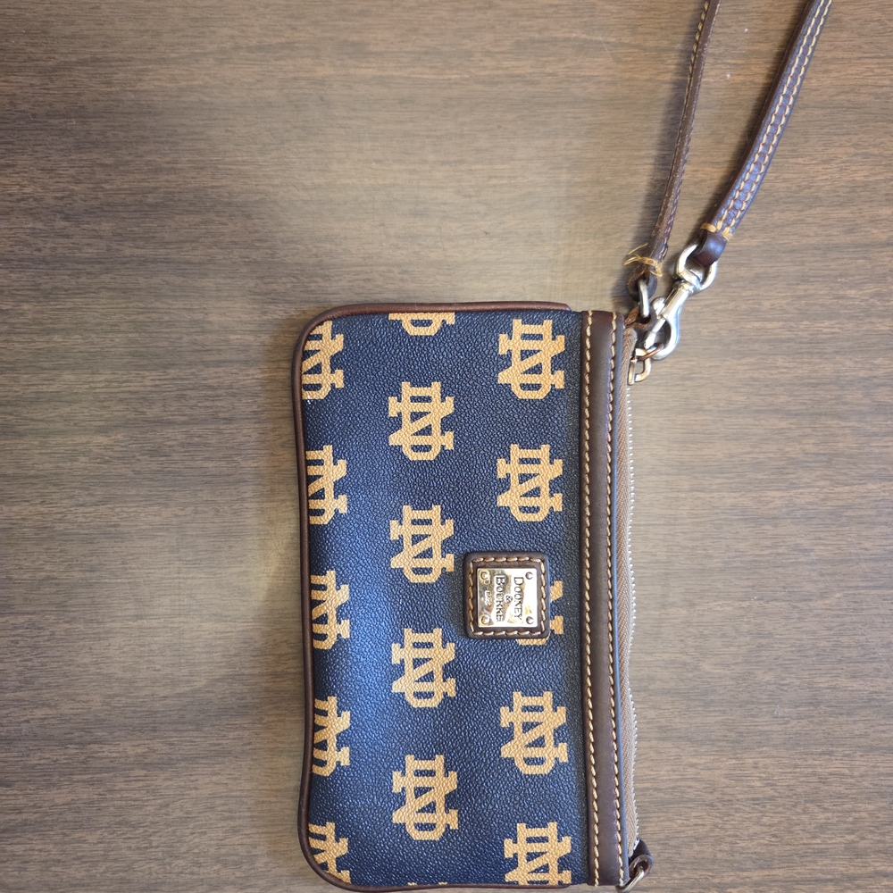 Dooney & Bourke Navy and Tan Wristlet